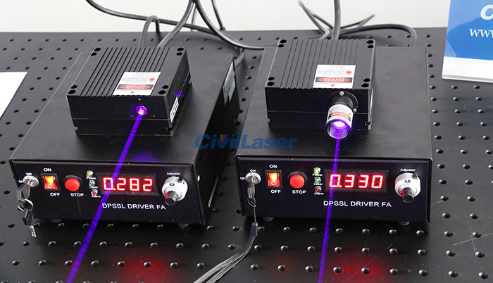 405nm 10W Blue-Violet laser 0~10000mw output power adjustable with TTL modulation